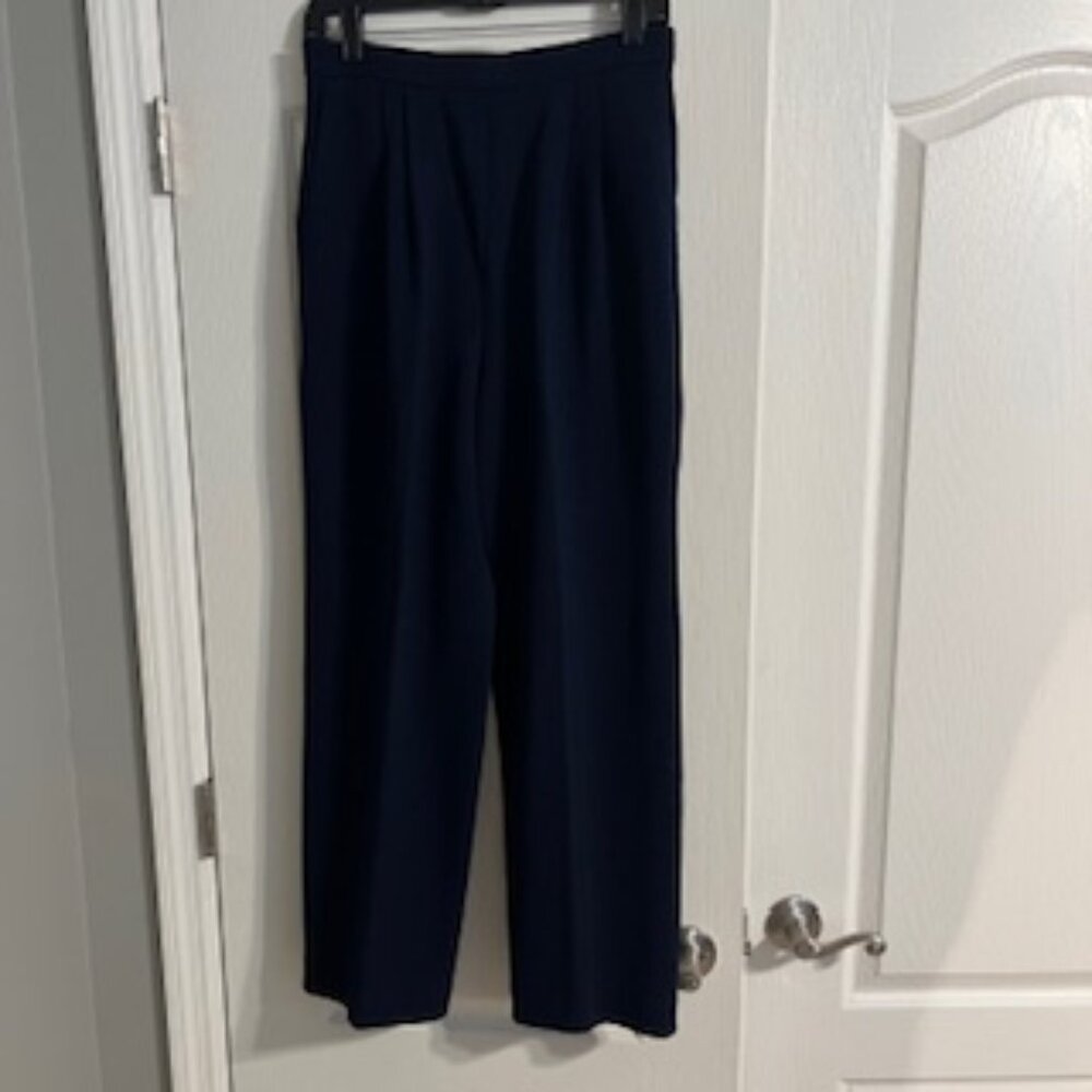 St John Basic Women's Knit Pants Navy Blue 8